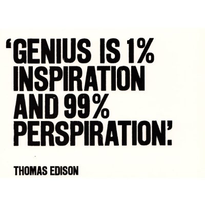 Postkarte - Genius Is 1% Inspiration And 99% Perspiration