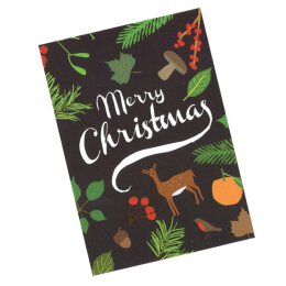 Postkarte - Merry Christmas - Woodland