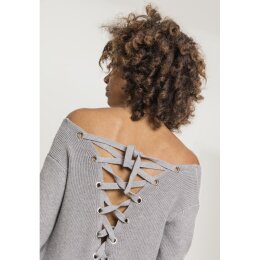 Urban Classics - TB2356 - Ladies Back Lace Up Sweater - grey