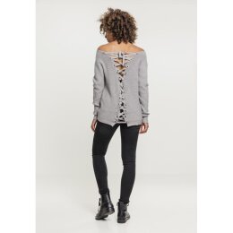 Urban Classics - TB2356 - Ladies Back Lace Up Sweater - grey