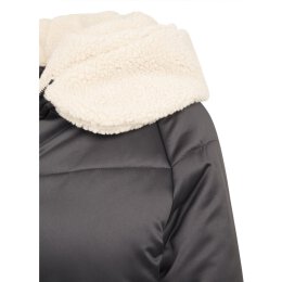 Urban Classics - TB2380 - Ladies Sherpa Hooded Jacket - black/ darksand
