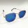 Sonnenbrille mit kantigen Gläsern (19-083) - rose / blue mirror