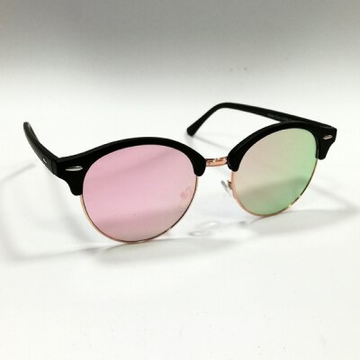Sonnenbrille Clubmaster Flash Styled (19-190) - black matte/pink mirror