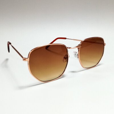 Sonnenbrille Hexagon Style (19-083) - rose/brown