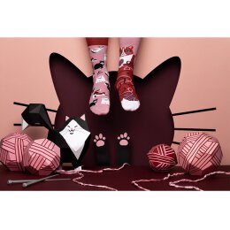 Many Mornings Socks - Playful Cat Low - Socken