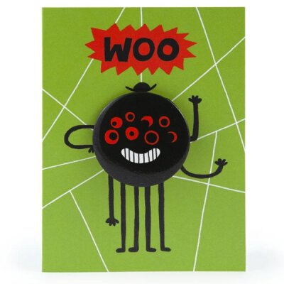 U Studio - Hoot Parade - Spinne (Woo!) - Karte mit Umschlag und Anstecker