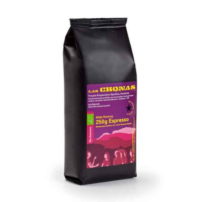 Kaffee - Bio-Espresso Las Chonas - Milde Röstung - gemahlen (Artikelnr.:220) - Politischer Projekt-Kaffee - 250g