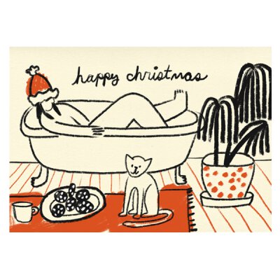 Postkarte - Happy Christmas Bath