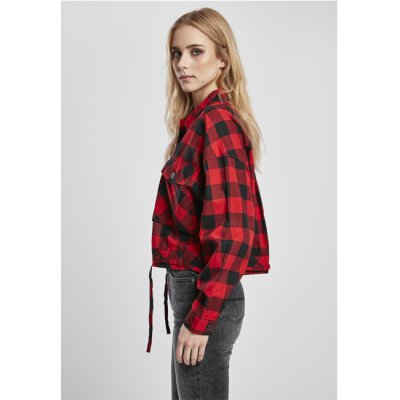 Urban Classics Damen Oversized Bluse – Cropped, Langärmlig, Aus Popeline