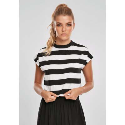 Urban Classics - TB3631 - Ladies Stripe Short Tee - black/white