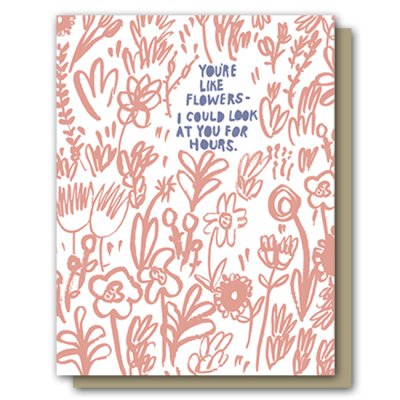 Grußkarte - Youre like flowers - Karte mit Umschlag