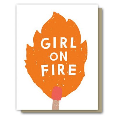 Grußkarte - Girl On Fire - Karte mit Umschlag