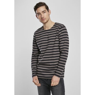 Urban Classics Plus Size - TB3801 - Regular Stripe LS asphalt/black 3XL