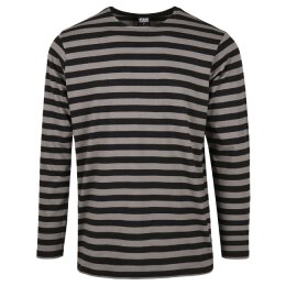 Urban Classics Plus Size - TB3801 - Regular Stripe LS asphalt/black 3XL
