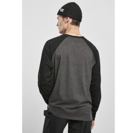 Urban Classics Men - TB3834 - Raglan Contrast LS charcoal/black M
