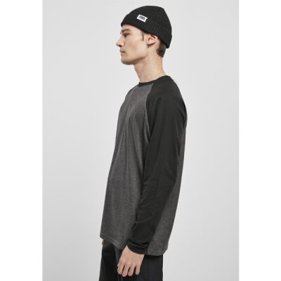 Urban Classics Plus Size - TB3834 - Raglan Contrast LS charcoal/black 4XL