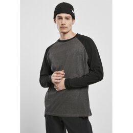 Urban Classics Plus Size - TB3834 - Raglan Contrast LS charcoal/black 4XL