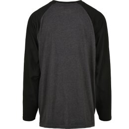 Urban Classics Plus Size - TB3834 - Raglan Contrast LS charcoal/black 4XL