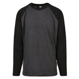 Urban Classics Plus Size - TB3834 - Raglan Contrast LS charcoal/black 4XL