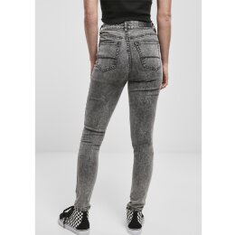 Urban Classics Ladies - TB2970 - Ladies High Waist Skinny Jeans black heavy acid washed 29/32