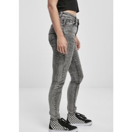 Urban Classics Ladies - TB2970 - Ladies High Waist Skinny Jeans black heavy acid washed 29/32