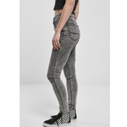 Urban Classics Ladies - TB2970 - Ladies High Waist Skinny Jeans black heavy acid washed 29/32