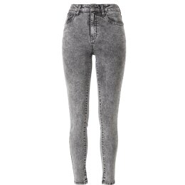 Urban Classics Ladies - TB2970 - Ladies High Waist Skinny Jeans black heavy acid washed 29/32