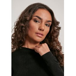 Urban Classics Ladies - TB2996 - Ladies Peached Rib Dress LS black M