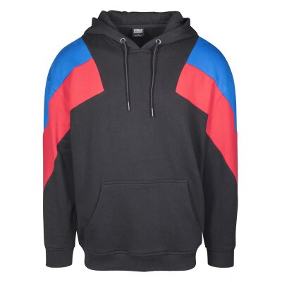 Urban Classics Men - TB2402 - Oversize 3-Tone Hoody blk/brightblue/firered M