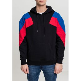 Urban Classics Men - TB2402 - Oversize 3-Tone Hoody blk/brightblue/firered M