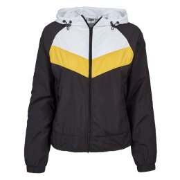 Urban Classics Ladies - TB2009 - Ladies 3-Tone Windbreaker black/white/chromeyellow L