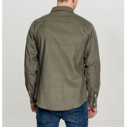 Urban Classics - TB2414 Corduroy Shirt - oliv cord M