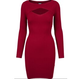 Urban Classics Ladies - TB1742 - Ladies Cut Out Dress burgundy XS