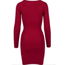 Urban Classics Ladies - TB1742 - Ladies Cut Out Dress burgundy XL