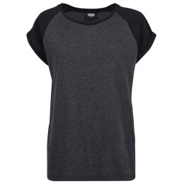 Urban Classics - TB1913 - Ladies Contrast Raglan Tee - charcoal/black S