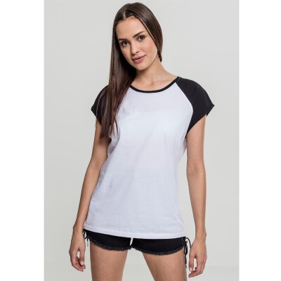 Urban Classics - TB1913 - Ladies Contrast Raglan Tee - white/black XS