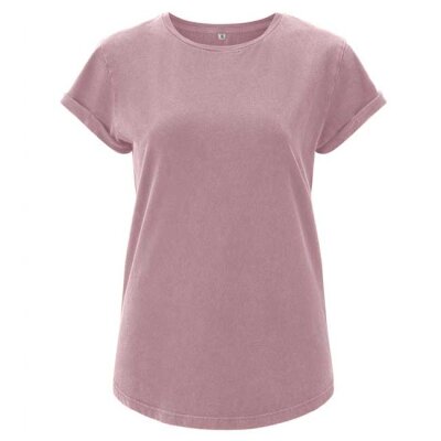 Earth Positive - EP16 - Organic Womens Rolled Up Sleeve - miami pink