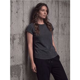 Earth Positive - EP16 - Organic Womens Rolled Sleeve T-Shirt - miami pink