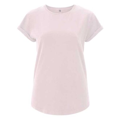 Earth Positive - EP16 - Organic Womens Rolled Up Sleeve - Light Pink