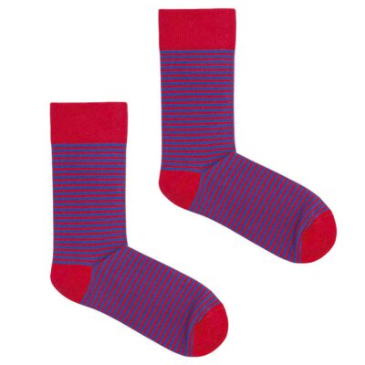 Kabak - Socken - Classic Stripes - Red + Blue