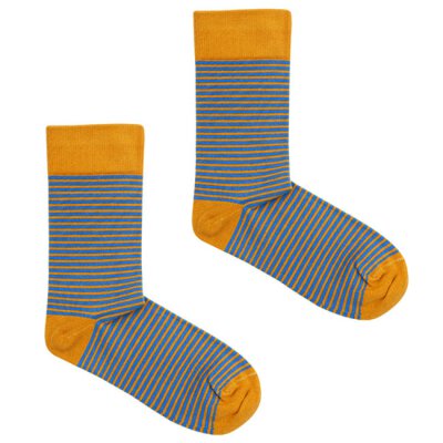 Kabak - Socken - Classic Stripes - Mustard + Blue