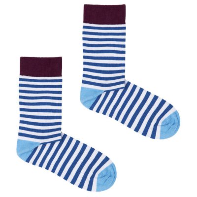 Kabak - Socken - Classic Stripes - Navy Blue + White 36-41