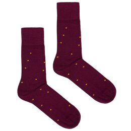 Kabak - Socken - Organic - Dots - Burgundy + Mustard 36-41
