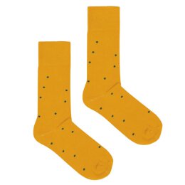 Kabak - Socken - Organic - Dots - Mustard + Green