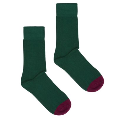 Kabak - Socken - Organic - Green + Burgundy Toe 42-46