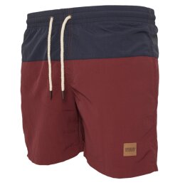 Urban Classics - TB1026 - Block Swim Short - navy/burgund S