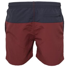 Urban Classics - TB1026 - Block Swim Short - navy/burgund S