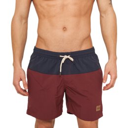Urban Classics - TB1026 - Block Swim Short - navy/burgund 3XL