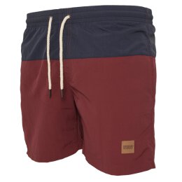 Urban Classics - TB1026 - Block Swim Short - navy/burgund 3XL
