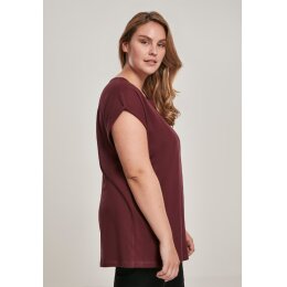 Urban Classics - TB771 - Ladies Extended Shoulder Tee - redwine XL